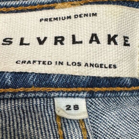SLVRLAKE Jeans Womens 28 Frankie Crop Flare Raw Hem USA Made Cotton - Picture 5 of 8